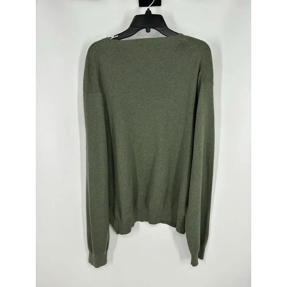Polo Ralph Lauren‎ 100% Pima Cotton V Neck Sweater Olive Army Green Mens Size XL
